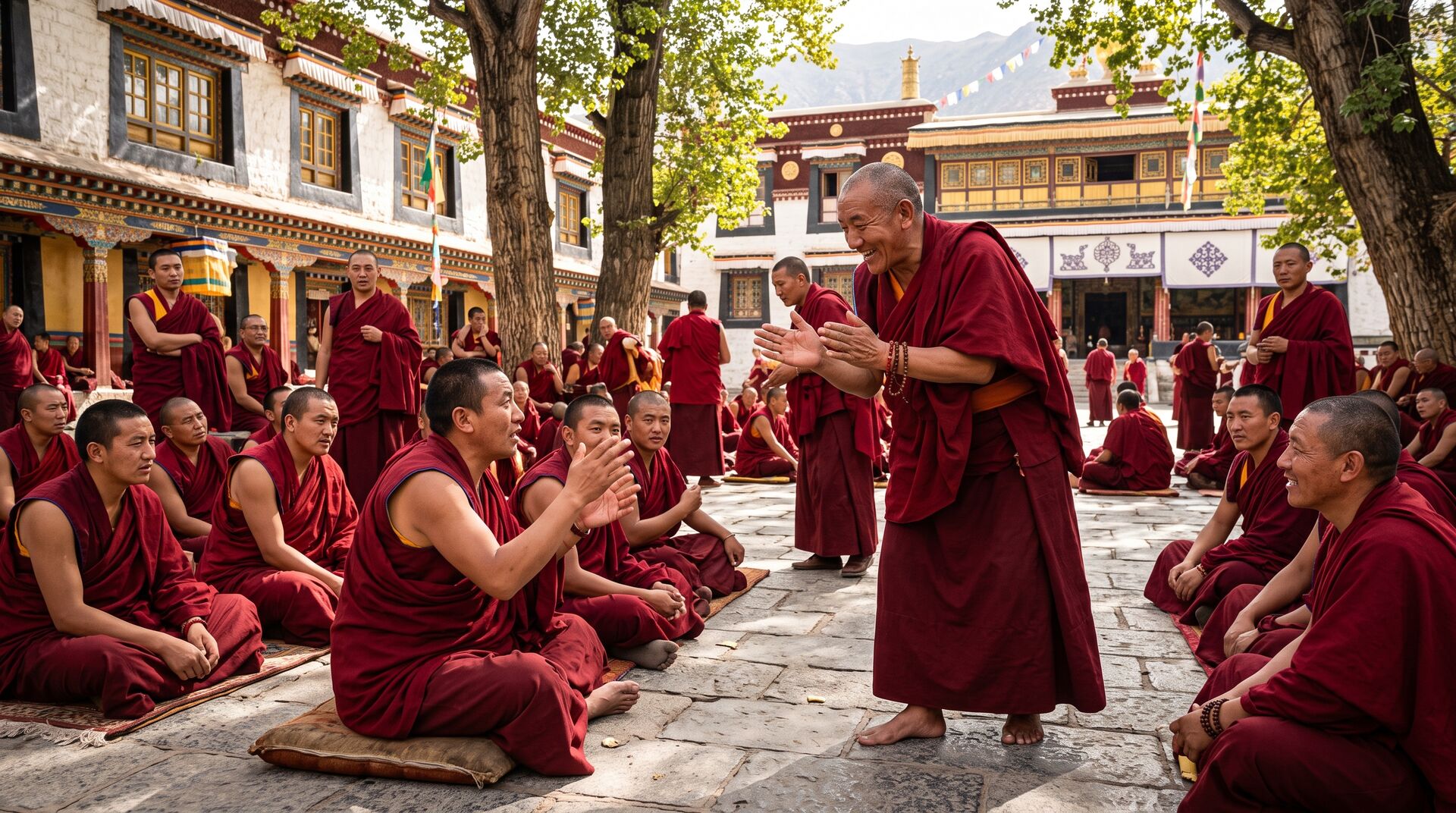 I Monasteri di Sera e Drepung: I Dibattiti dei Monaci e la Vita Monastica