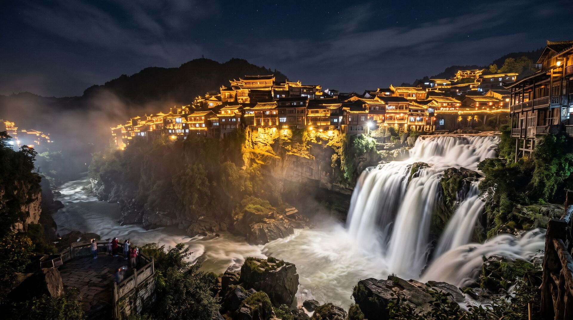 Furong: L'Antico Borgo Sospeso sopra una Cascata Spettacolare