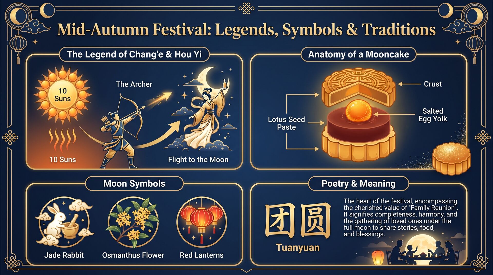 Infografica: Festa della Luna: Origini, Miti e Tradizioni del Metà Autunno